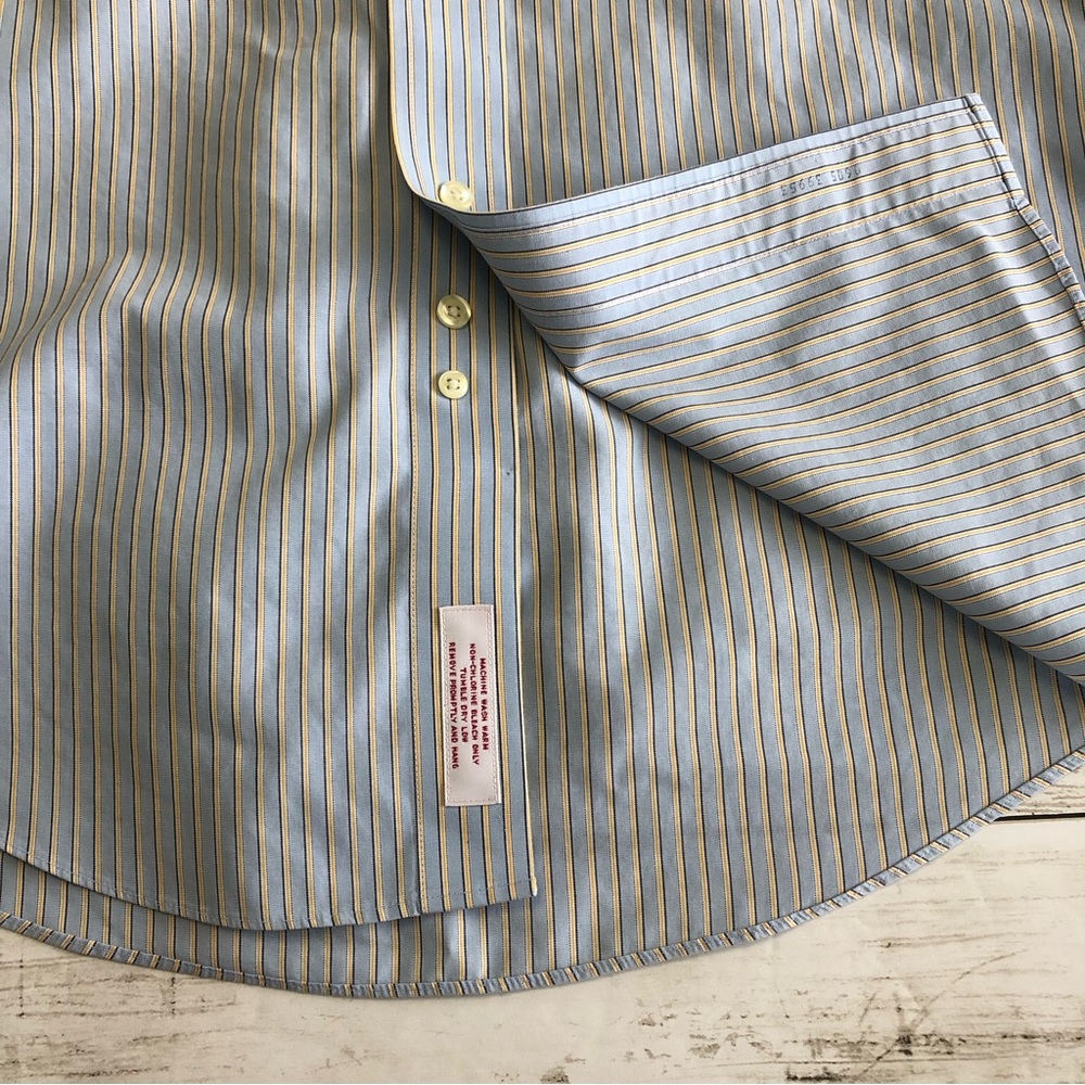 BROOKS BROTHERS 346 Men Striped Long Sleeve Button up Shirt Sz 15 1/2-2/3 - Picture 7 of 10